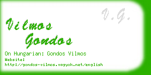 vilmos gondos business card